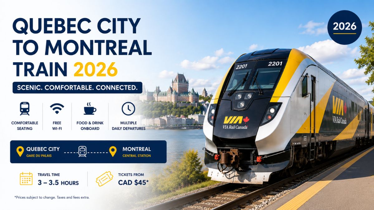 Quebec City to Montreal Train 2026