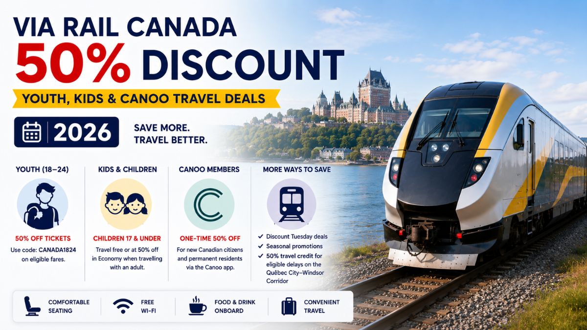 VIA Rail Canada 50% Discount 2026