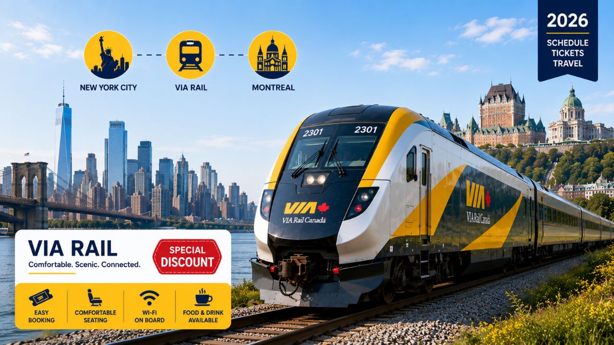 Via Rail New York City to Montreal Train 2026